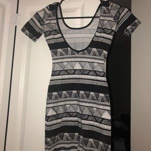 Black and white printed dress